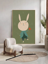 现代简约  创意长耳兔卧室装饰画温馨卡通兔子客厅玄关背景墙挂画