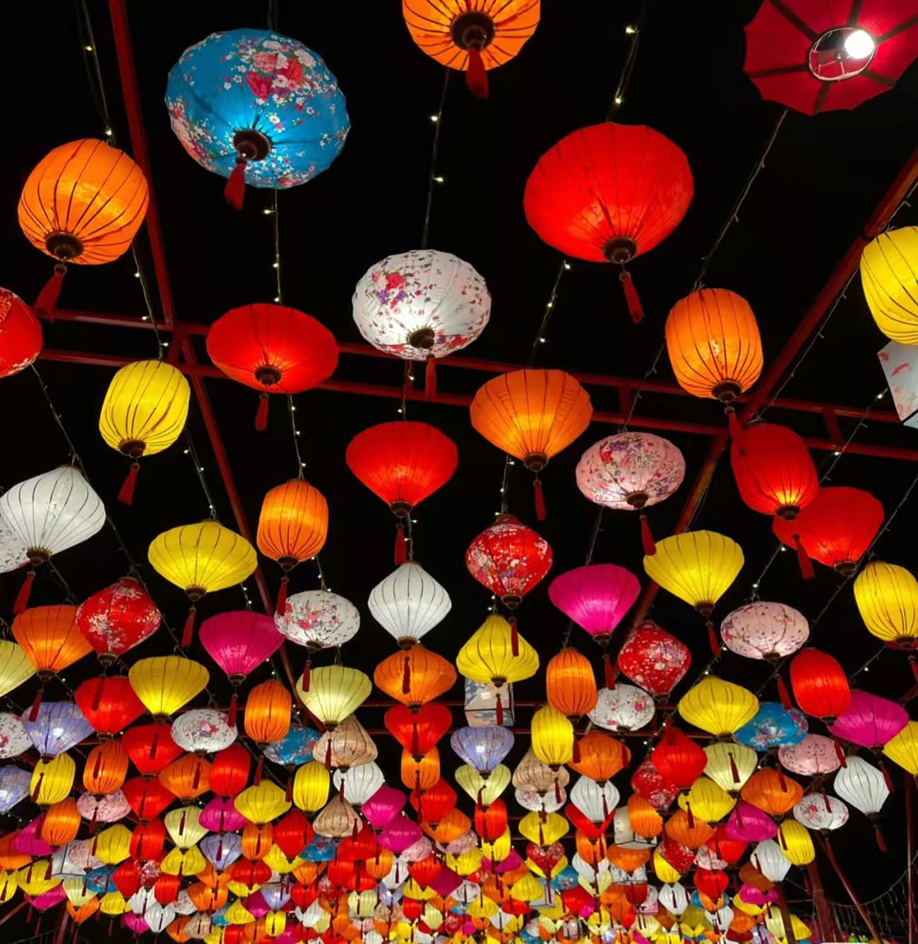 灯笼钻石绸布装饰开业美户外街道古镇灯笼装饰七夕装饰商场酒店陈