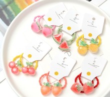 韩国新款创意儿童可爱水果小发圈宝宝Q萌多切面闪闪草莓发绳皮筋