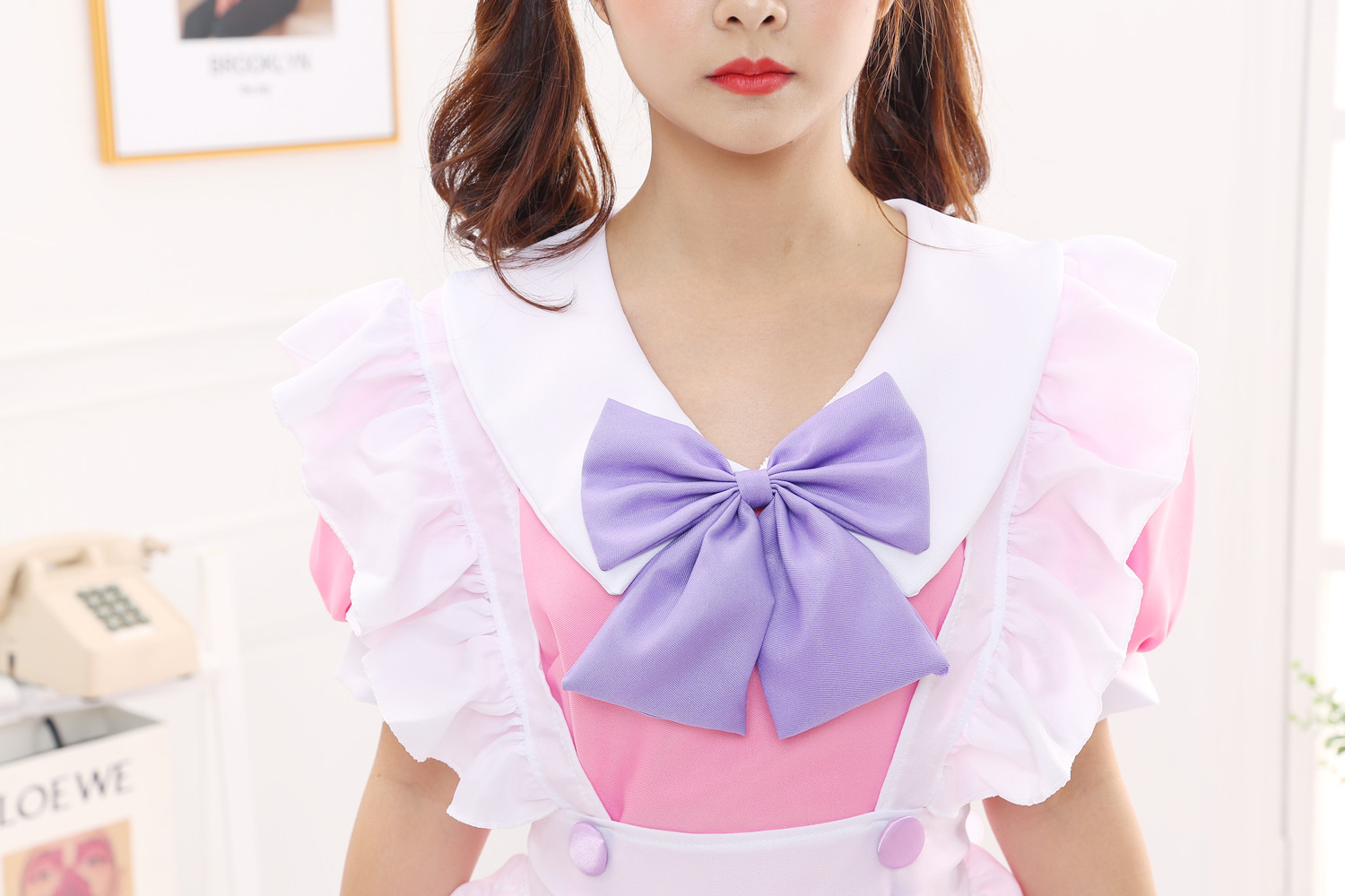 粉色猫咪女仆装lolita软妹洋装萝莉女佣制服cosplay动漫角色扮演采购