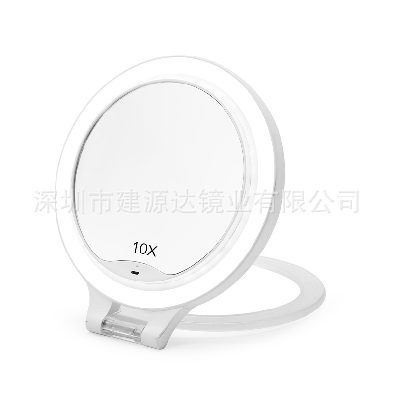 Double-Sided Portable Thin Led Make-up Mirror Desktop Wall-Mounted Dual Purpose QVC Mirror