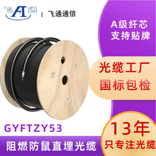 室外单模光缆GYFTZY53 4芯12芯24芯48芯非金属阻燃防鼠直埋光缆厂