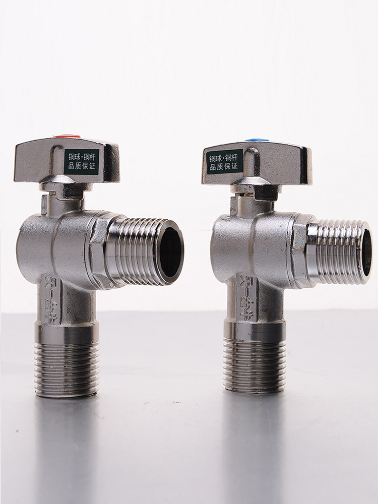 天一 金牛三角阀大流量通径球阀全铜壁挂炉热水器4分 6分冷热阀门