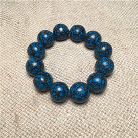 高瓷二代乌兰花绿松石手链圆珠铁线网花款蓝松石手串外贸直播热销