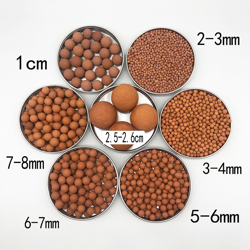 批发净水过滤陶瓷球碱性球床垫坐垫远红外负离子红色陶粒麦饭石球