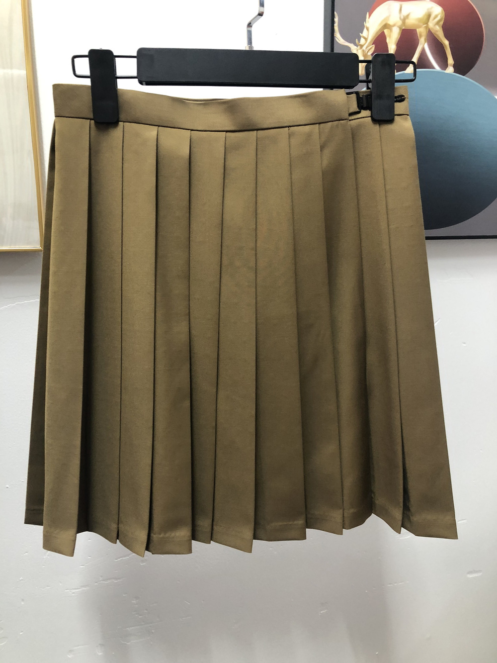 卡其色百褶裙半身短裙百搭jk制服轮褶裙女秋冬小个子大码纯色显瘦