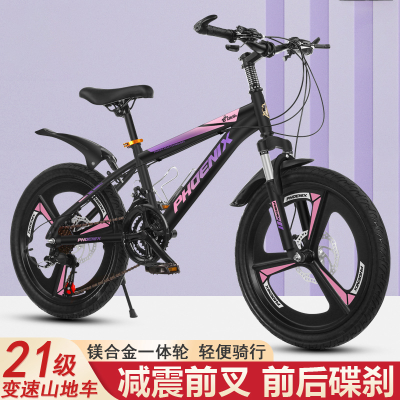 Phoenix Children's Bicycle Middle and Big Children 8-10-12 Years Old Boy Primary School Student Disc Brake Variable Speed Mountain Bicycle Pedal