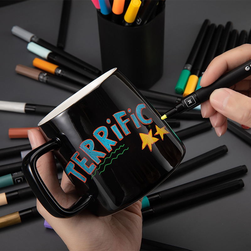 sta斯塔1800丙烯马克笔防水画鞋画衣服专用1mm手绘玻璃塑料涂鸦笔