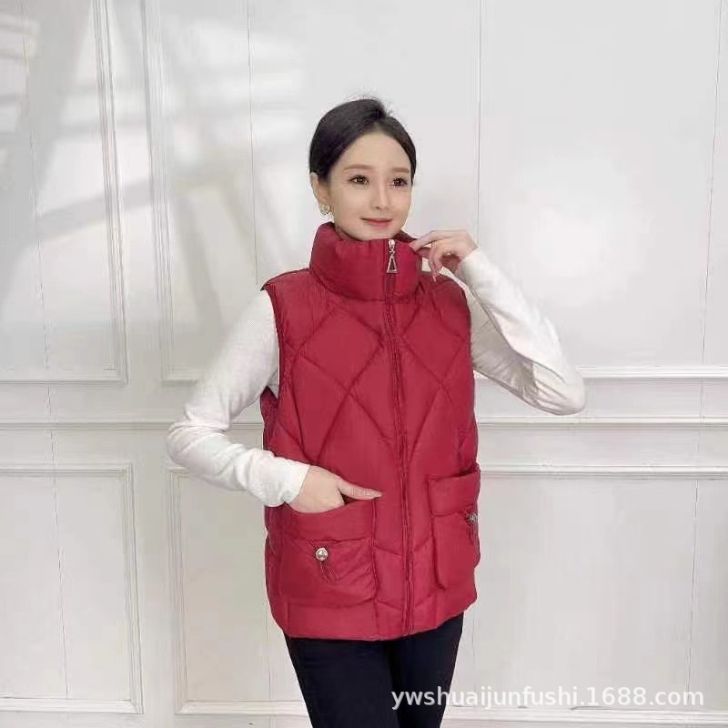 Women's down Cotton Vest Women's Winter Wear 2023 New Autumn/Winter Women's Quilted Cotton Coat Short Vest Cotton-Padded Jacket