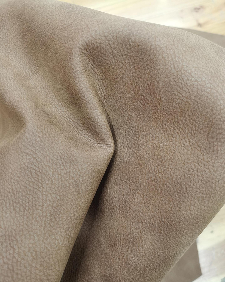 【新品】温州超纤贴皮压花双色粗纹磨砂仿头层牛皮羊巴纹加工订制