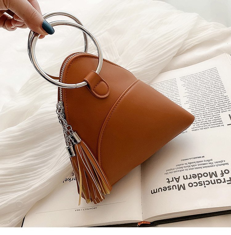 Cross-Border Small Bag Women's Bag 2021 Spring and Summer New Trendy Korean-Style Chic and Unique Zongzi Bag Cute Tassel Handbag