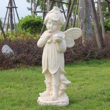 欧式入户花园庭院花仙子女孩立体天使雕塑家居装饰工艺品客厅摆件