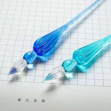 透明版玻璃笔蘸水笔彩墨钢笔水晶彩色墨水沾水笔复古经典款跨境专