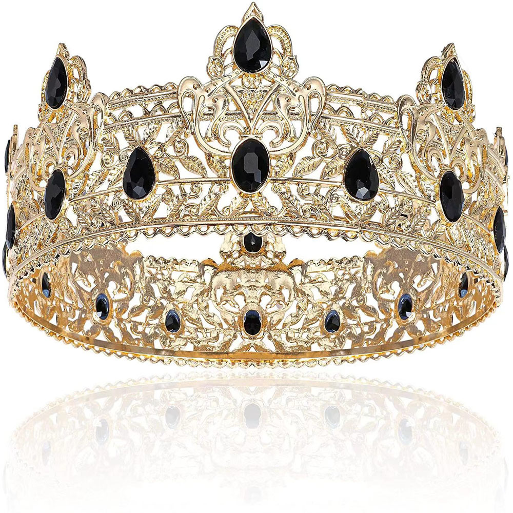 男士大皇冠头饰国王头冠权杖男孩王冠万圣节头饰王冠酒吧活动配饰