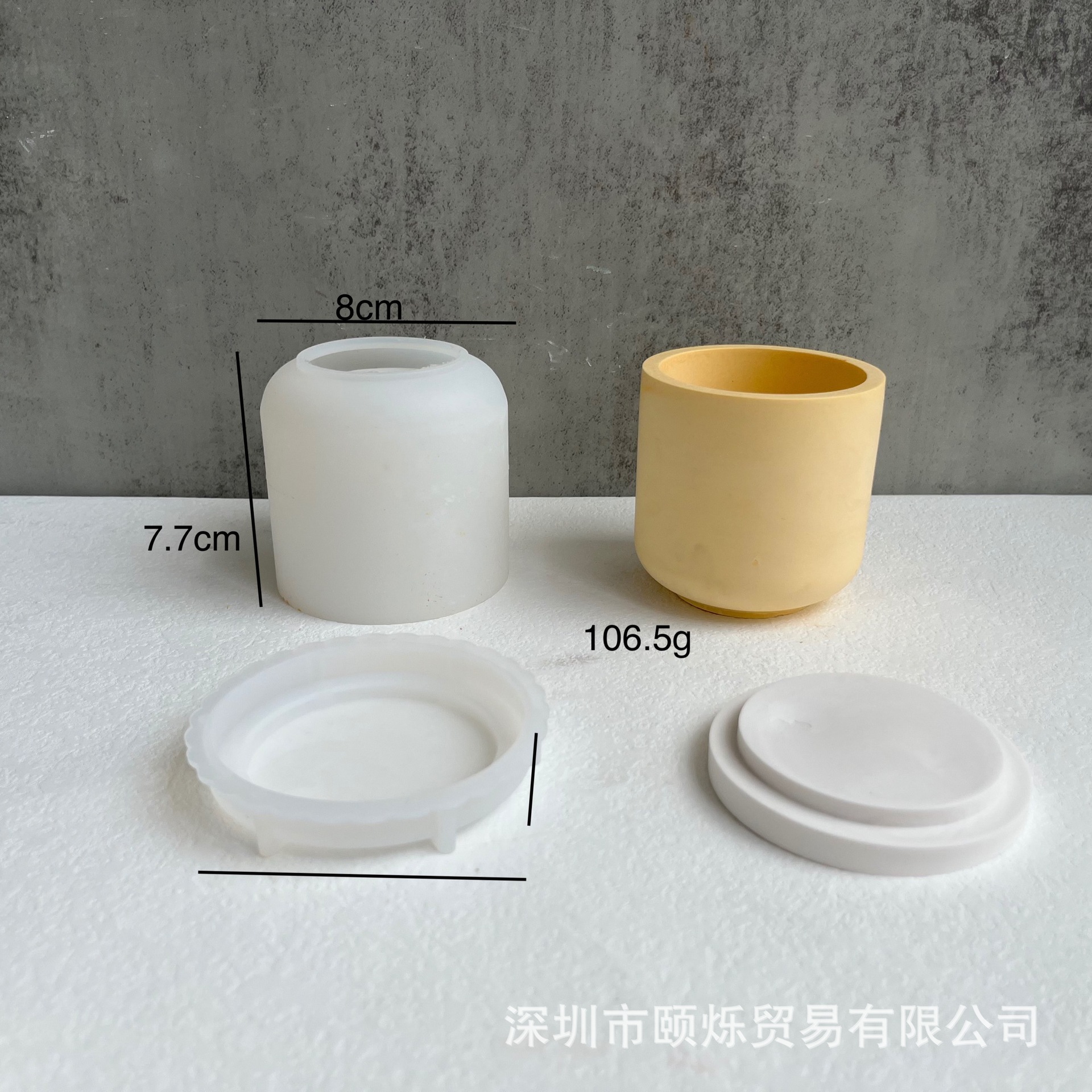 Round with Lid Candle Cup Silicone Mold Storage Box Vertical Stripes Thin Mirror Epoxy Plaster Mold New