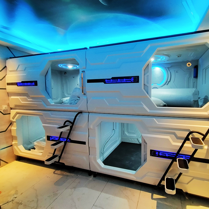 电竞双人横舱太空舱床睡眠舱电竞酒店上下铺青年旅社日式胶囊酒店