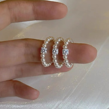「心之所向」法式皓石珍珠戒指女小众设计尾戒轻奢高级新款食指戒