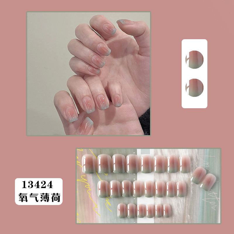 Autumn and Winter Wear Nail Jelly Glue Manicure High Sense Partysu Temperamental White Detachable Finished Product Internet Celebrity Nail Sticker