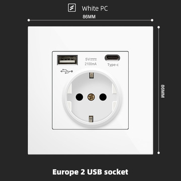 86型欧规德式usb插座面板 德标typec usb插座欧标16a面板-阿里巴巴
