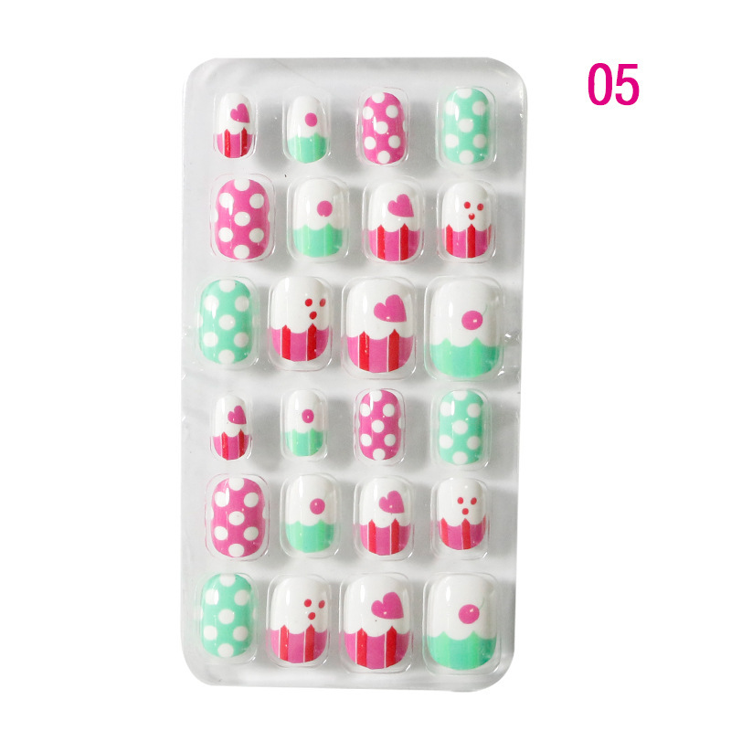 Taifei Manicure 24 Pieces Bag Wearable Nail Piece Finished Manicure Children's Patch Manicure Finished Nail Piece