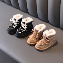 儿童靴子2022冬季新款女小童软底加绒加厚保暖雪地靴男童低帮棉靴