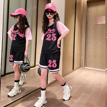 女童运动套装夏装新款韩版儿童装小女孩洋气篮球两件套短裤运动装