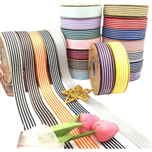 现货2.5CM印刷条纹丝带螺纹彩带DIY礼品盒蛋糕包装蝴蝶结装饰织带