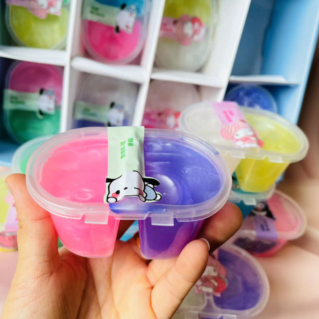 Double Grid Pearlescent Foaming Glue Children's Toys Kindergarten Activity Gift Gift Decompression Artifact 1 Yuan 2 Yuan Supply