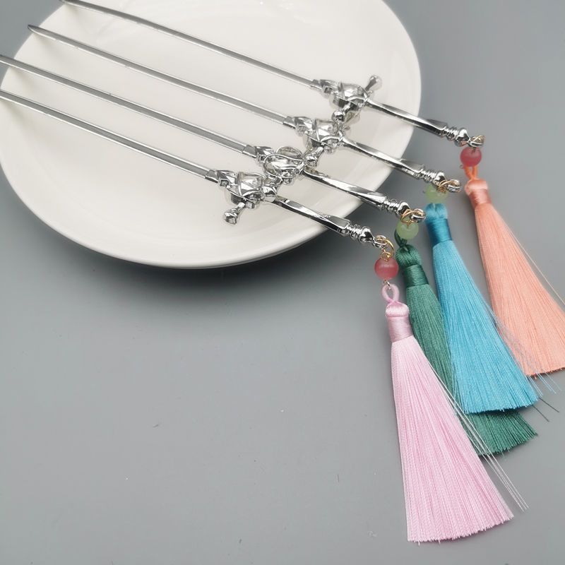 古风汉服旗袍头饰剑簪流苏后脑勺盘发中式民族剑形发簪新中式发簪