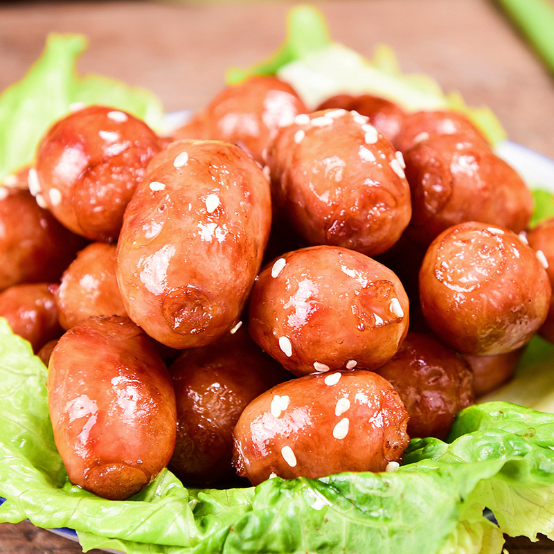 源香台湾一口肠台式热狗肠火山石烤肠烤丸子冷冻油炸半成品2kg/包