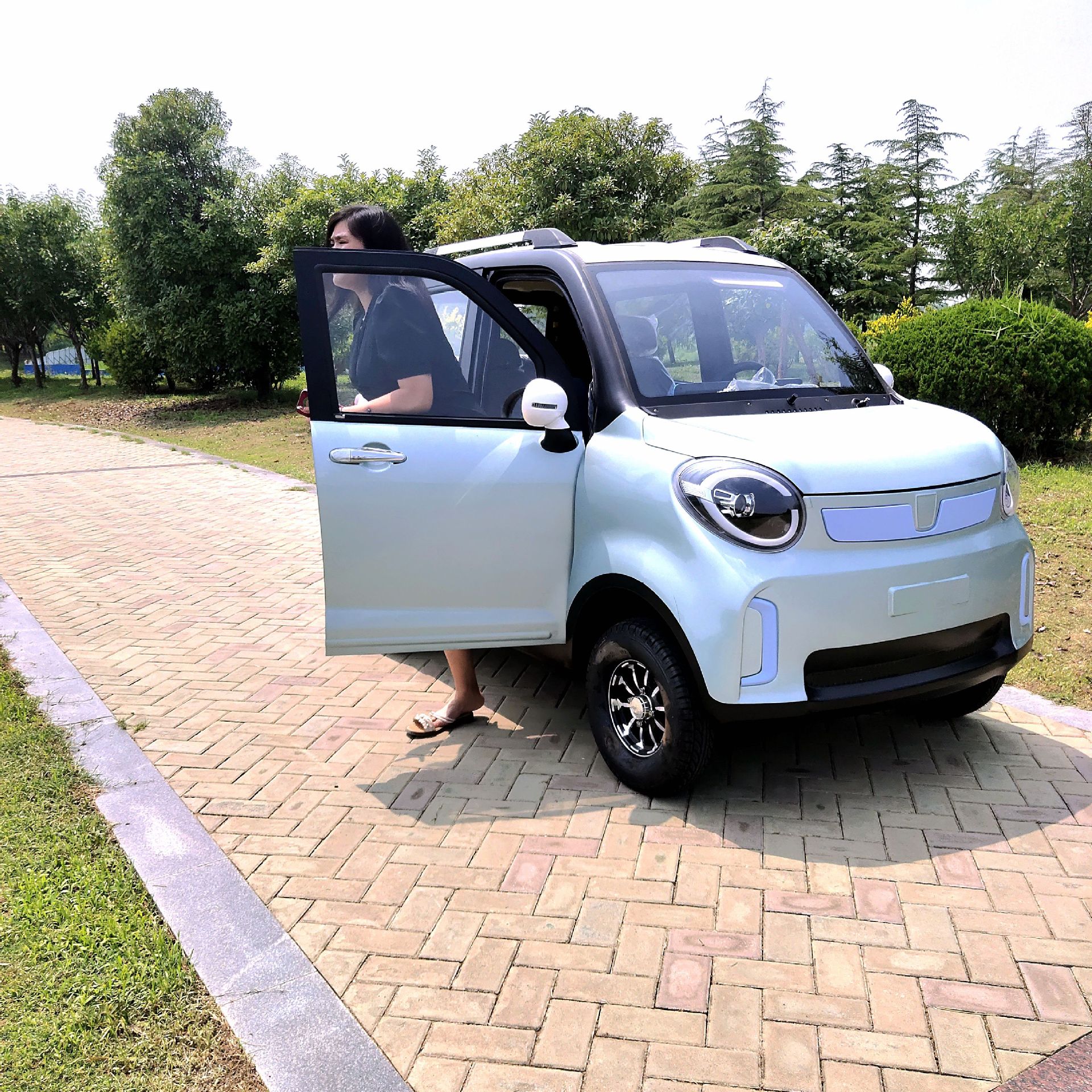 新能源四轮电动车汽车老头乐年人家用油电两用双排电瓶代步车