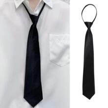 Pre-Tie Zipper Necktie Men Women Slim Narrow Neck Tie Retro