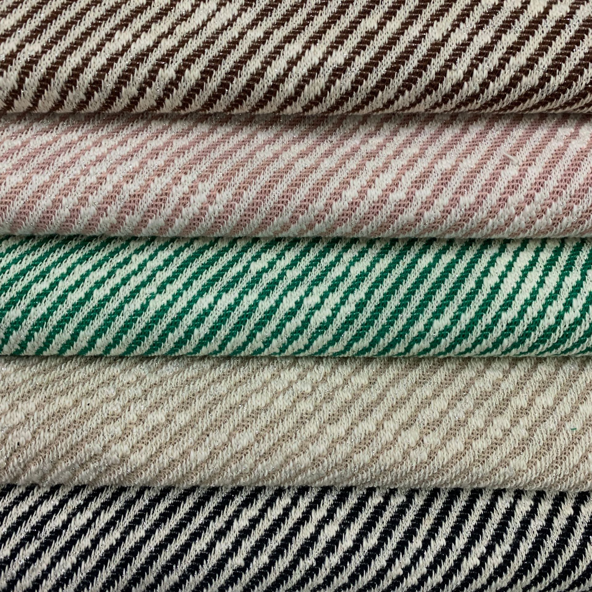 冬季色织银丝粗斜纹圆点几何提花衬衫休闲服多色简约小香风布料