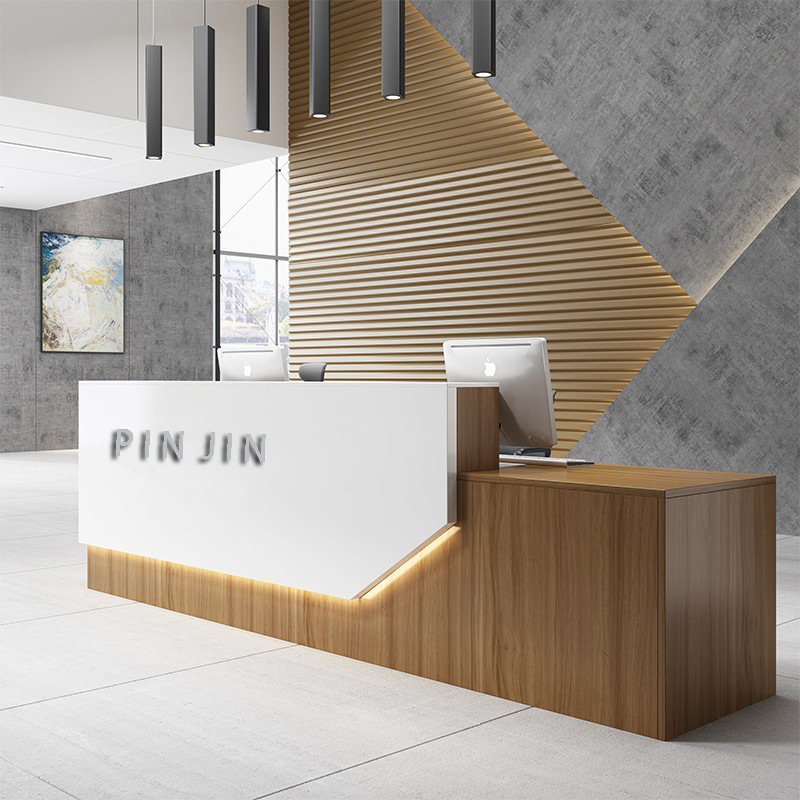 新款简约板式前台现代迎宾台咨询吧台收银台公司前台服务台接待台