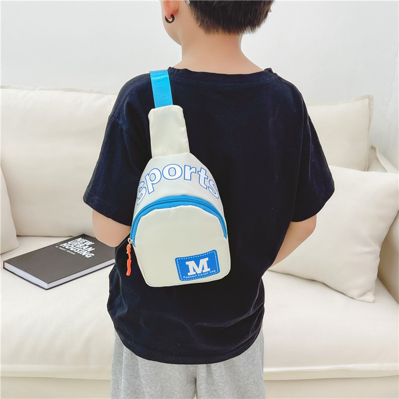 New Children's Chest Pack Men's Fashion Cool Letter Shoulder Bag Fashion Boys and Girls Coin Purse Children Go out Messenger Bag