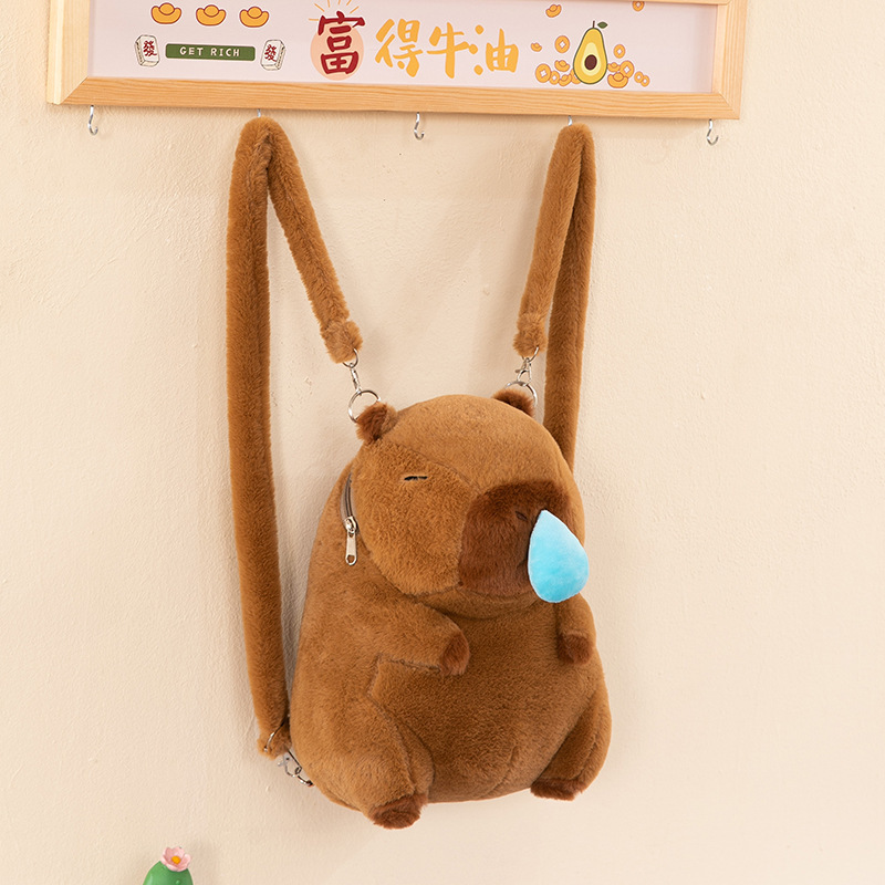 new capybara bag plush toy crossbody snack pack kindergarten backpack snot package card pibala gift