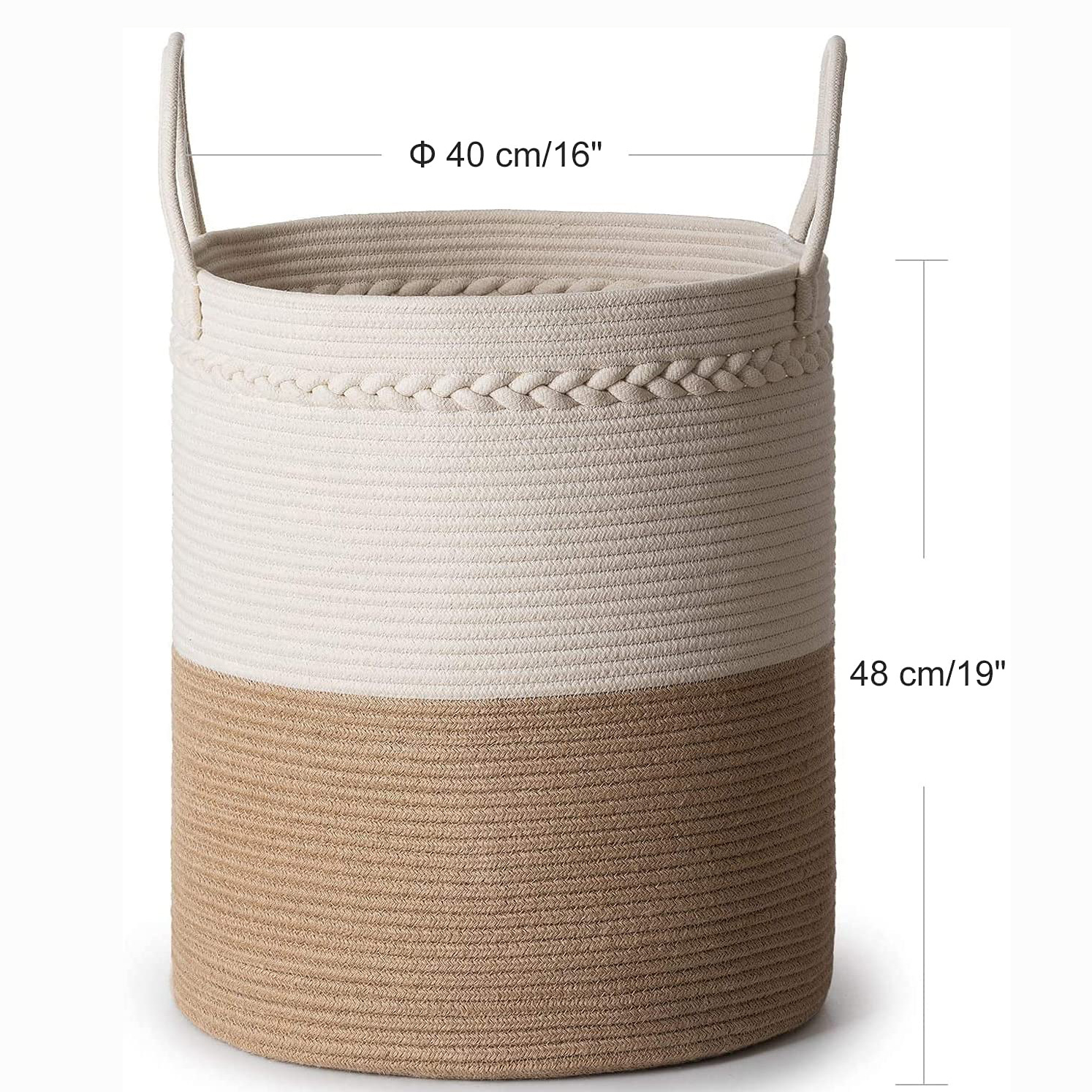 Nordic Style Cotton String Woven Clothing Storage Bucket Laundry Basket