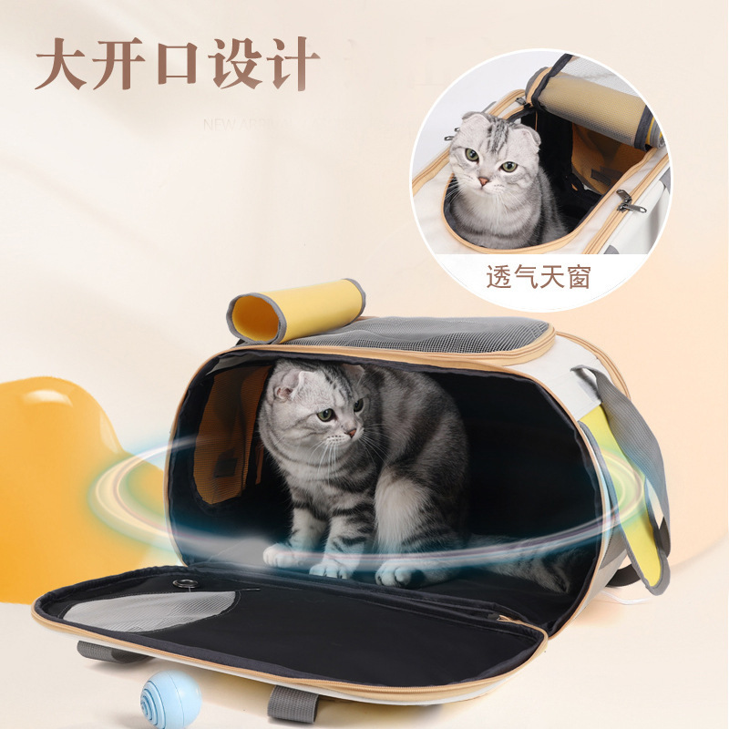 Yue Bai Tu New Cross-Border Cat Pet Bag Go out Portable Tote Breathable Pet Four Seasons Universal Shutter Bag
