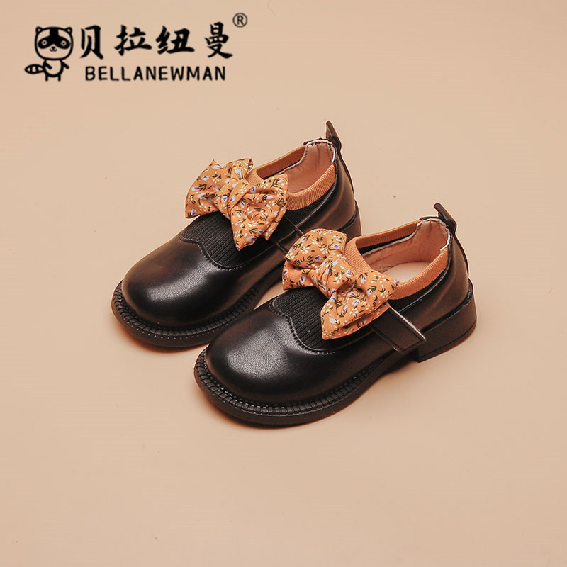 Girls Princess Little Leather Shoes 2022 Autumn Fashion Campus Bow Dancing Shoes Middle and Big Children Girls Shoes