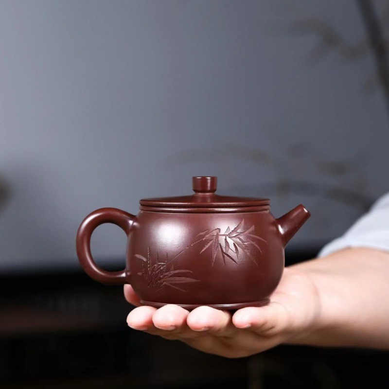 正宗宜兴紫砂壶范泽洪原矿紫朱泥鸣远汉瓦壶高档功夫茶壶茶具礼品