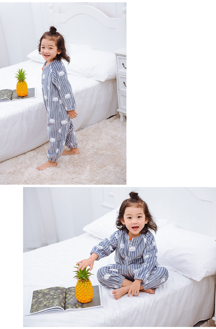 包邮婴幼儿童珊瑚绒连体衣春秋冬季宝宝爬爬服防踢被睡袋儿童连身