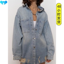 Washed denim jacket women洗水牛仔女外套女