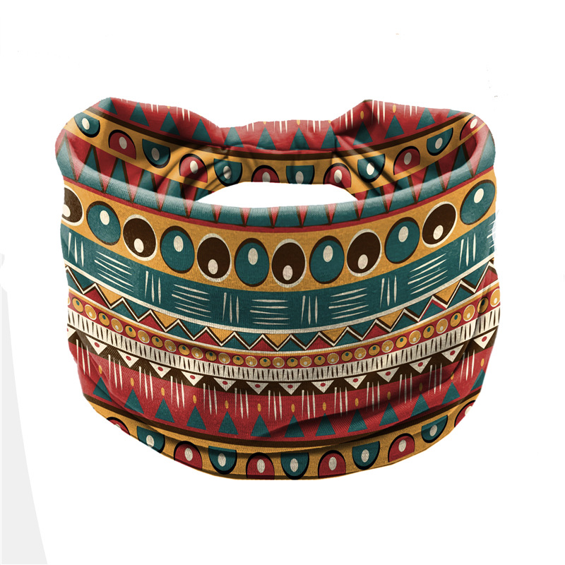 New Bohemian Hair Band Ethnic Print Yoga Hair Band Sweat-Absorbent Headband Women's Wide-Brimmed Antiperspirant Turban Headwear