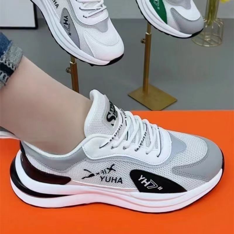 Dad Shoes Men's and Women's Same Autumn Mesh Breathable Sports Casual Shoes Soft Bottom Wild Non-Slip Flying Woven Couple Shoes