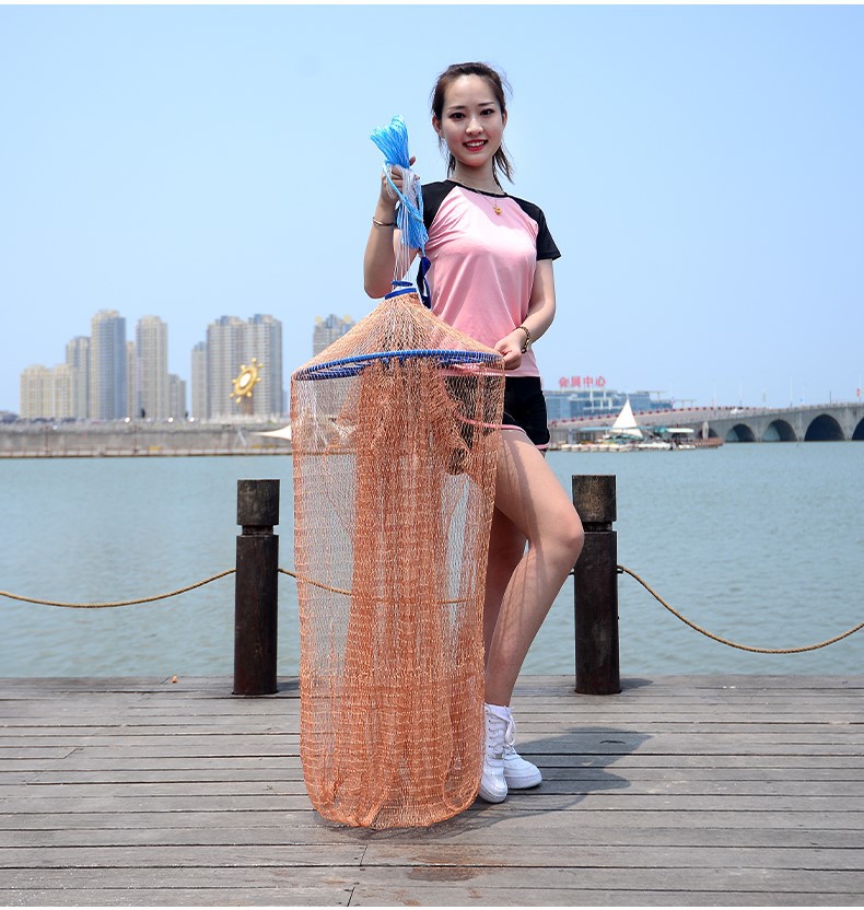 传统轮胎线手撒网手抛网老式撒网渔网抓鱼网旋网自动