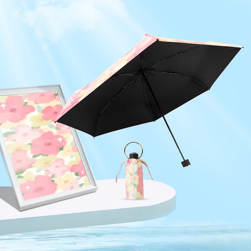 Bracelet Five-Fold Umbrella Vinyl Sun Umbrella Sun Protection UV Protection Small Portable Pocket Sun Umbrella Mini Sun Umbrella