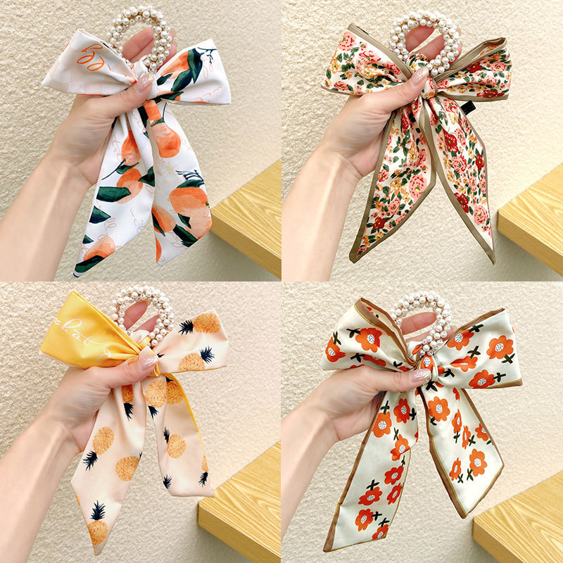 丝带头饰2021年新款扎头发饰品夏季大号蝴蝶结绑发丝巾头绳女森系