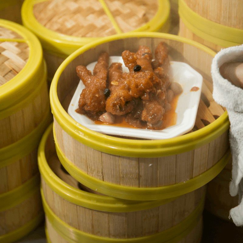 广式点心蒸笼胶边竹商用蒸屉竹制小笼包塑料包边蒸格早茶加深笼屉