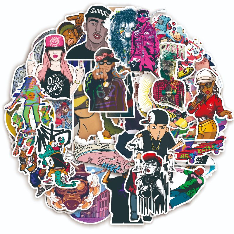 嘻哈摇滚朋克行李箱贴纸说唱潮流音乐贴纸旅行拉杆箱包贴纸个性