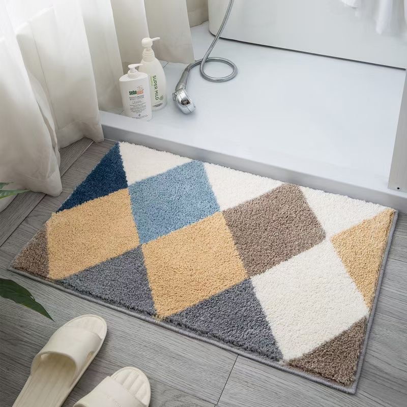 卡通植绒仿羊绒地垫卫生间浴室吸水家用门口加厚进门脚垫卧室地毯